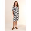 Sommerkleid CECIL, Damen, Gr. M (40), US-Größen, volcanic grau, Stoff, 88% Viskose, 12% Nylon, bedruckt, casual, normal kniefrei, V-Ausschnitt, Kurzarm normaler Saum, Kleider, knielang