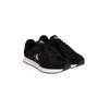 Slip-On Sneaker CALVIN KLEIN JEANS "RETRO RUNNER SOCK LACE UP NY-SU", Herren, Gr. 47, schwarz-weiß (schwarz, weiß), Textil, Lederimitat, unifarben mit Farbeinsatz, sportlich, Schuhe, Halbschuh, Freizeitsneaker mit CK-Logo und aufgesetzter Schnürung