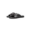 Pantolette TOMMY HILFIGER "PREMIUM HILFIGER CC LTH SANDAL", Herren, Gr. 42, schwarz, Leder, unifarben, klassisch, Schuhe, Blockabsatz, Sommmerschuh mit seitlicher Logoflag