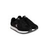 Slip-On Sneaker CALVIN KLEIN JEANS "RETRO RUNNER SOCK LACE UP NY-SU", Herren, Gr. 46, schwarz-weiß (schwarz, weiß), Textil, Lederimitat, unifarben mit Farbeinsatz, sportlich, Schuhe, Halbschuh, Freizeitsneaker mit CK-Logo und aufgesetzter Schnürung