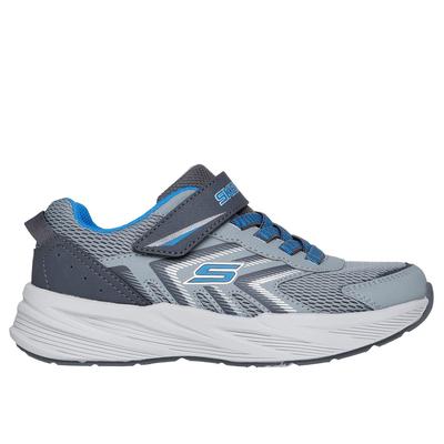 Skechers Boy's Microspec Tread Sneaker | Size 1.5 Wide | Gray/Blue | Synthetic/Textile | Machine Washable