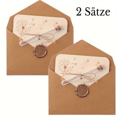 TEMU 1/2pcs German Wish Filled Money Gift Pack With Envelope, Fun Wooden Christmas Birthday Wedding Youth Travel Gifts Image