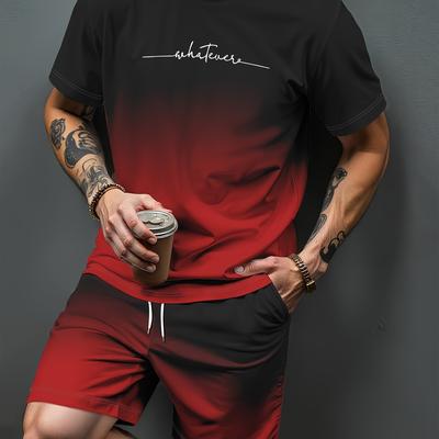TEMU Men' Casual Short-sleeve And Shorts 3d Outfit Image