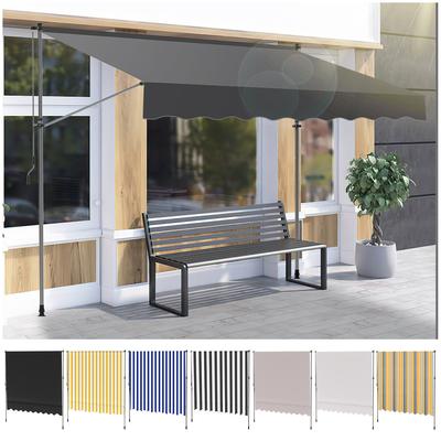 TEMU Clamp Awning, 300 Cm Width, No Drilling, Balcony Awning With Hand Crank, Sun Awning For Patio, Height Adjustable, Uv-resistant, Sun Protection, Manual Retractable, Optional Colours Image