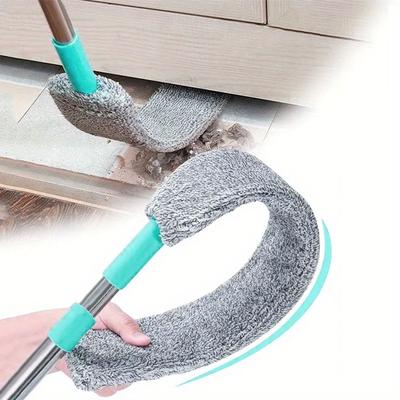 TEMU 1 Set Microfiber Retractable Dust Brush With Extendable Handle, Wet/dry Dusting Kit, Flexible Crevice Tool For Furniture, Sofa, Bedroom, Living Room, Kitchen - No Battery Required Image