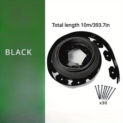 TEMU Pe Material Garden Landscape Edging- 393 Feet Flexible Garden Border Coil With 30 Fixed Nails, Lawn And Paving Edge System Image