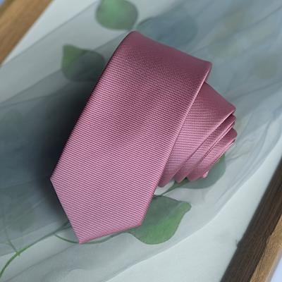 TEMU Classic Basic Tie In Burgundy, Pink, Beige, Green - Hand Tied Shirt Tie, Monochrome Shirt Necktie For Women & Men Image