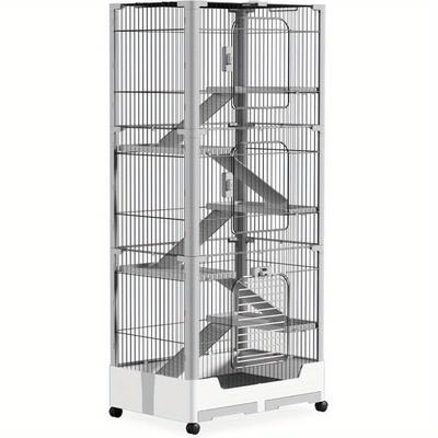 TEMU Rabbit Cage Rabbit House Rabbit House Small Animal Cage With Open Roof, Safety Lock, Ladder And Drawer Suitable For Indoor And Outdoor Image