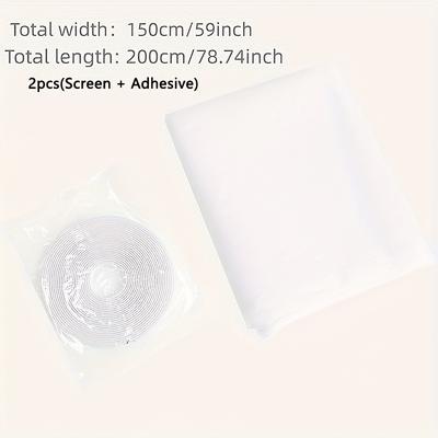 TEMU 2pcs Diy Self-adhesive Nets - Fabric Screen For Windows & Doors, Insect Protection, With Adhesive Tabs, Insect Protection Net|| Image