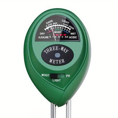 TEMU 3-in-1 Soil Tester For Moisture, Light & Ph Levels - Durable Metal Construction, No Battery Required - Ideal For Garden & Lawn Care Image