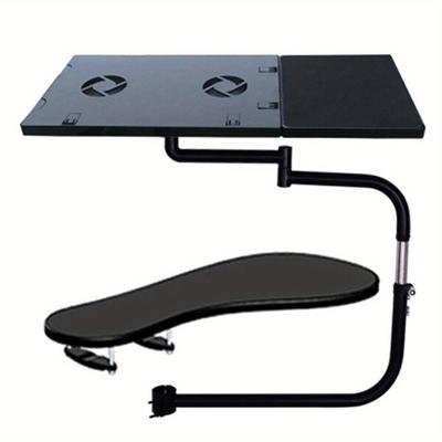 TEMU Armrest Mouse Pad Holder Stand Full Function Laptop Mount Holder Chair Arm Rest Keyboard Mouse Pad Adjustable Clamping Keyboard Laptop Desk Holder Image