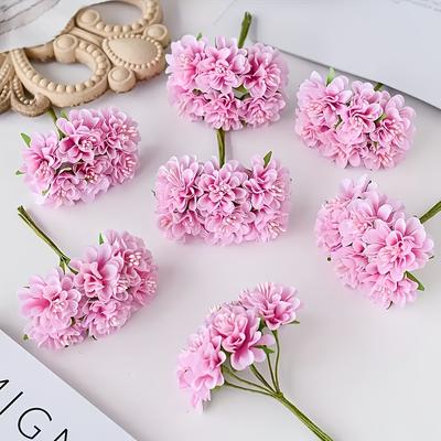TEMU 18pcs Carnation Artificial Flowers Bouquet - Summer Season Tabletop Decor For Easter, Father's Day, - No Battery Needed, Ideal For Diy Crafts, Wedding, Day, Teacher's Day Gifts Image