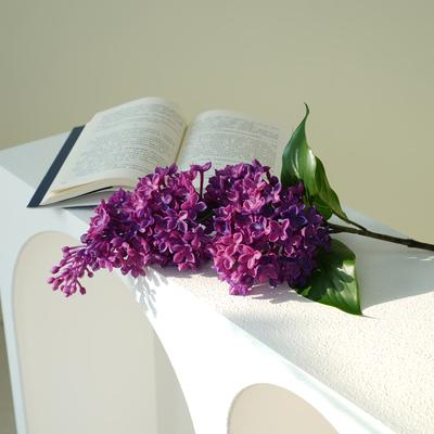 TEMU 1pc Rubber Lilac Flower - Purple Artificial Floral Decor For Home, Office, Hotel | Diy Vase Accessory | Ideal For Easter, Hanukkah, Thanksgiving, 's Day, Table Decor|elegant Decor|flexible Deco Image