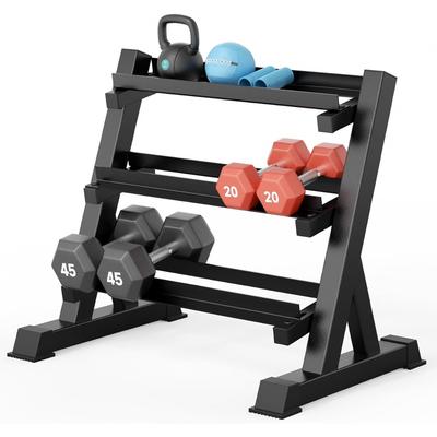 TEMU 1100lbs Dumbbell Rack- Adjustable 3 Tier Weight Rack For Home Gym, Heavy Duty Weight Storage Organizer Dumbbell Storage Stand Holder(rack Only) Image
