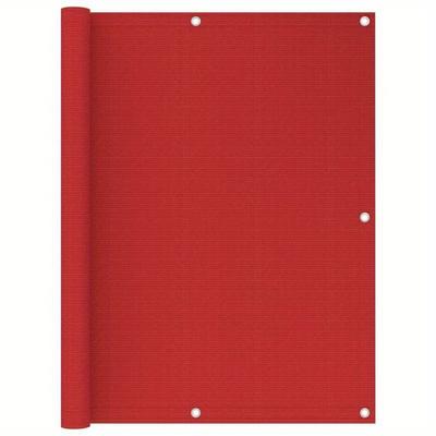 TEMU Balcony Privacy Screen Red 120x500 Cm Hdpe, Wind And Water Permeable, Mold And Uv Resistant, Breathable Hdpe Image