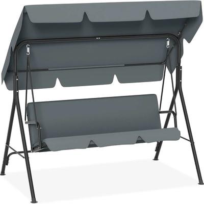 TEMU Swing Chair Garden Swing Bench 3 Seater With Adjustable Roof Cover Garden Lounger Hanging Bench Hanging Swing With Load Capacity Up To 200 Kg Image