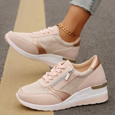 TEMU -border Large Size Women's Casual Shoes, Versatile And Fashionable British Style Lace-up Shoes For Women, Sports Shoes, Trendy Running , Breathable Shoes. Image