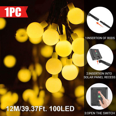TEMU 1pc Outdoor Ipx4 Solar Light String, 8 , 100/50/20 Led Lights, For Garden, Balcony, Wedding, Patio, Party Decoration, Studio Light For Shooting Decorative Prop Lights Shoot Background Light Image