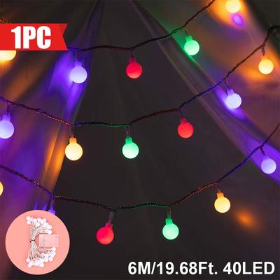 TEMU 1pc 40/20/ Colorful Fairy String Lights, Battery Operated, Indoor Fairy Lights For Christmas Decoration, Bedroom Decoration Image