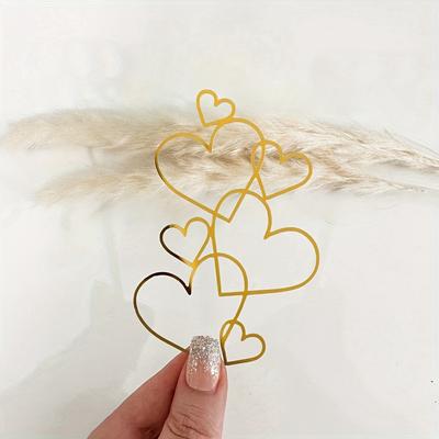 TEMU 10pcs -shaped Acrylic Cake Toppers - Elegant Dessert Decorations For Day, Valentine's Day, Anniversaries | Ideal For Dessert Tables & Baking Supplies, Wedding Cake Decorations Image