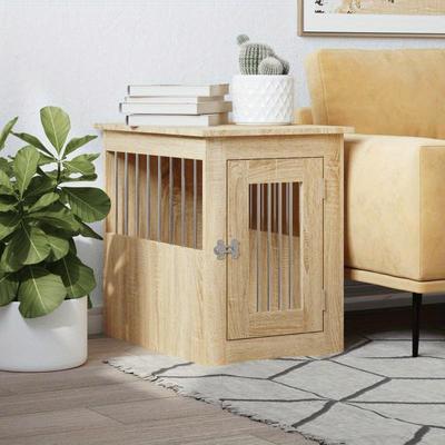 TEMU Dog Crate 45x62x59 Cm Processed Wood Oak , Stable And Moisture-proof, It Provides A Comfortable Sleeping For Your Pet Image