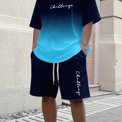 TEMU Men's Fashion Casual Short Sleeve Shorts 3d Set Image