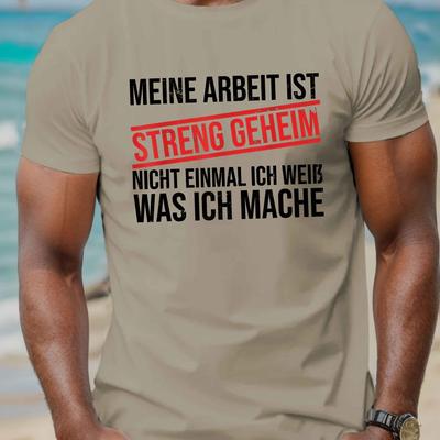 "TEMU Men's Graphic T-shirt - "retirement : Strength & Wealth" Print, Casual Polyester Short Sleeve Crewneck, Summer Top, Apparel| Tee|themedependent Design" Image