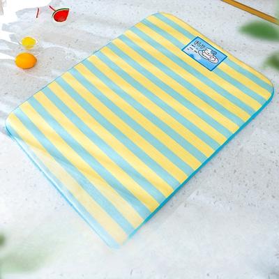 TEMU Striped Cooling Pet Mat For - Washable, Portable Pad With Cartoon Design, Blue & , Ideal For Medium To Large Breeds, Cooling Mat For Dogs Image