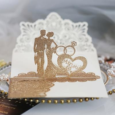 TEMU 1 Set Wedding Party Invitation Blank Inside Rsvp Card Image