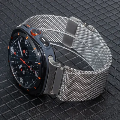 Milanaise-Armband für Samsung Galaxy Ultra Watch 47 mm, luxuriöses Edelstahl-Regenschirm-Schnallenarmband für GALAXY Ultra 47 mm Band Image