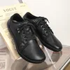 Heiße schwarze Herren-Schuhe mit weitem Barfuß, Übergröße 48, Unisex-Leder-Freizeitschuhe für