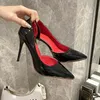 New Style Elegant Women's High Heels Luxury Brand Trendy Pointed Toe Pumps Red Shiny Bottoms Sexy Fashion Shoes for Ladies Shoes