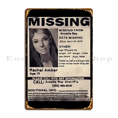 Missing Rachel Amber Metallschild Poster Pub Design Wandbild Höhle Retro Blechschild Poster Image