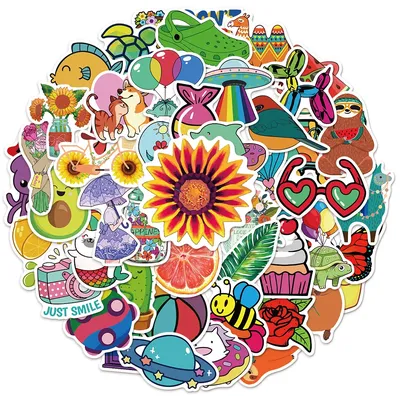 50PCS Regenbogen Graffiti Aufkleber DIY Gepäck Skateboard Notebook Wasserflasche Wasserdichte Aufkleber Image