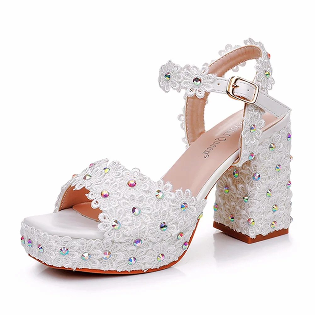 Plus Größe 34-42 Party Abend Hochzeit Schuhe für Frauen Sommer Mode High Heel Weiß Plattform Sandalen Spitze Alias mujer 2025