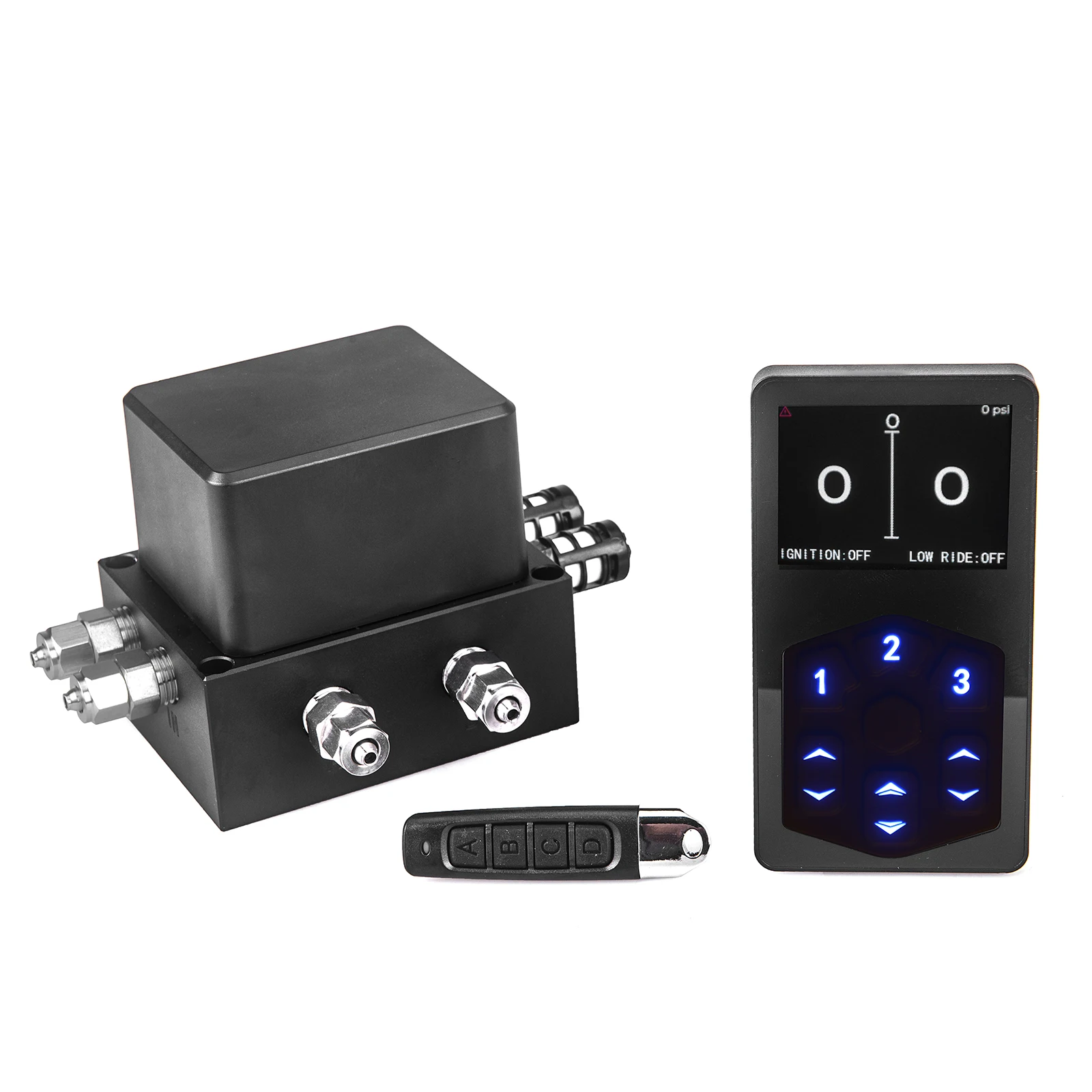 Universelles 2-Modus-gesteuertes Luftfederungssystem, 3 voreingestellte Speicher, Echtzeit-PSI-Überwachung und automatische Nivellierung für LKW/SUV/CustomCar Image
