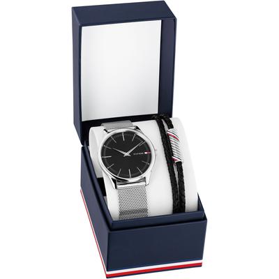 Quarzuhr TOMMY HILFIGER "ADRIAN GIFT SET", silberfarben, Armbanduhren, Herren, Armbanduhr, Herrenuhr, Edelstahlarmband, Ideal auch als Geschenk Image