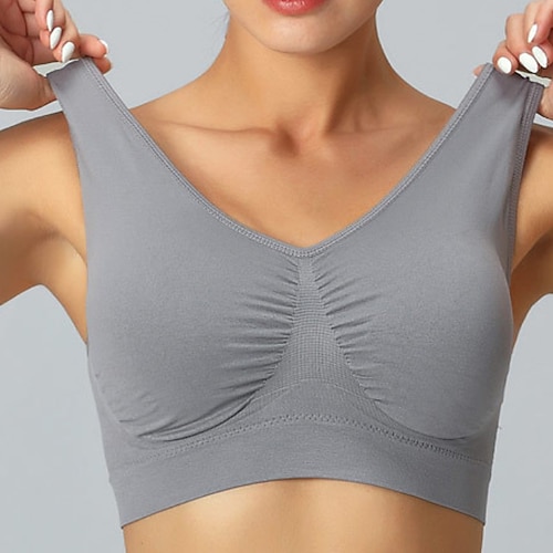 Damen BH-Oberteil U-Ausschnitt BH-Top Rückenfrei Bequem Atmungsaktiv Einfach Sport Sportkleidung Schwarz Weiß Yoga Fitness Leger Image