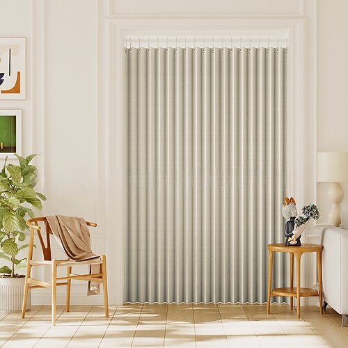 Raumteiler Vorhang Faltbar Nordischer Stil Ideal für Trocken- Nasse Trennung Kein Bohren oder Werkzeuge Image