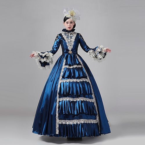 cinderella vintage prinzessin kolonialzeit kleid rokoko viktorianischen vintage cosplay performance party halloween 3/4-ärmel maxi halloween Image