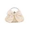 Abend-Clutch für Damen mit Satinschleife – elegante Handtasche mit Perlenrahmen und Henkel für Bräute, Hochzeiten, Cocktailpartys und formelle Anlässe, Silber, Schwarz, Weiß