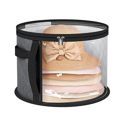 Hutaufbewahrungstasche für unterwegs, faltbare runde Organizer-Tasche für breitkrempige Hüte und Kleidung, tragbare Hutschachtel mit Reißverschlussdeckel Image