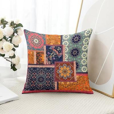 Mexikanisches Quiltmuster dekorativer Wurfkissenbezug 1PC weicher quadratischer Couchkissenbezug Kopfkissenbezug für Schlafzimmer Wohnzimmer Sofa Stuhl Image