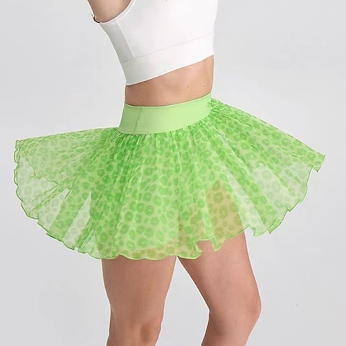 Damen Leopard Kariert Lässiger Rock Tennisröcke mit Shorts Plissiert Netz Schnelltrocknend Tennis Golfspiel Badminton Laufrock Schwarz Rosa Grün Tennisbekleidung Image