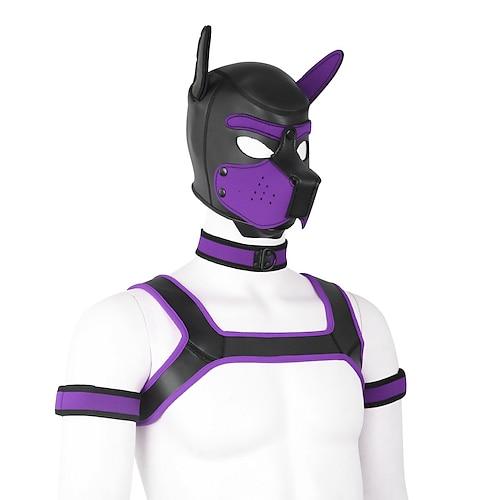 BDSM Leder-Community Welpenspiel Welpenmaske Hundehaube Erwachsene Unisex Pride Parade Pride-Monat Halloween Karneval Einfaches Karnevalskostüm