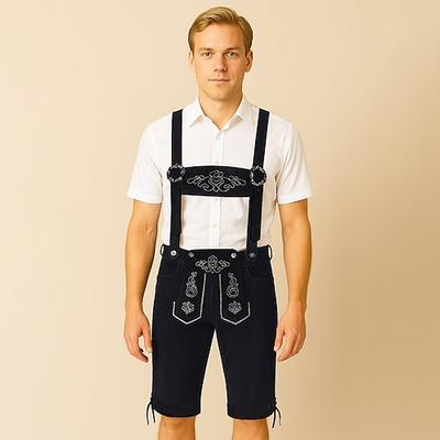 Karneval Oktoberfestbier Kostüm Lederhosen Bayerisch Deutsch München Wiesn Herren Stoff im traditionellen Stil Shorts Image