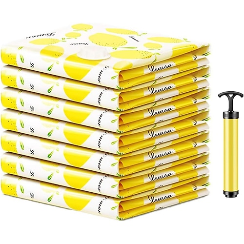 5er-Pack Vakuumbeutel für unterwegs mit Pumpverschluss, Beutel für Kleidung und Decken, platzsparende Aufbewahrung, Kompressionspackbeutel in Handgepäckgröße für Gepäck und Koffer Image