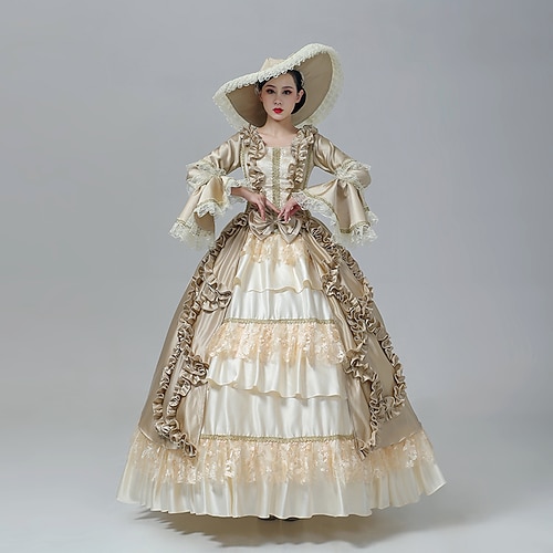 cinderella vintage prinzessin kolonialzeit kleid rokoko viktorianischen vintage cosplay performance party halloween 3/4-ärmel maxi halloween Image