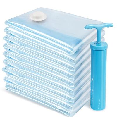 5er-Pack Vakuumbeutel für unterwegs mit Pumpverschluss, Beutel für Kleidung und Decken, platzsparende Aufbewahrung, Kompressionspackbeutel in Handgepäckgröße für Gepäck und Koffer Image