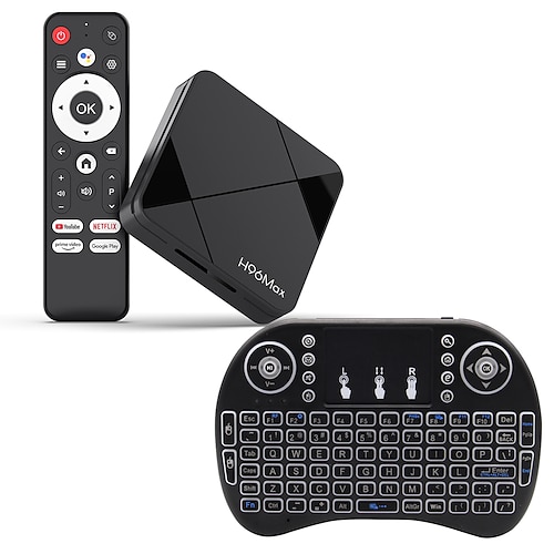 h96max Android-TV-Box mit 4K Ultra HD, WLAN 6, Bluetooth 5.4, USB 3.0 – intelligenter Mediaplayer für Streaming, Gaming, Screencast und Heimkino Image